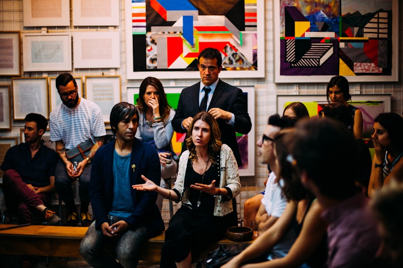 Labor union meeting showing workers discussing rights